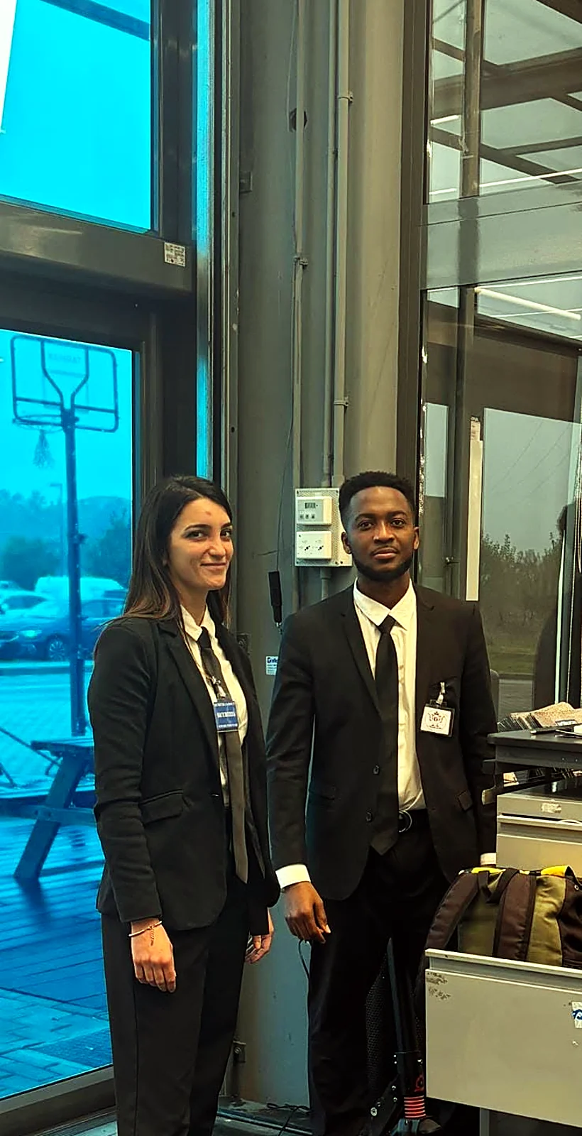 Demetra officers at a reception desk