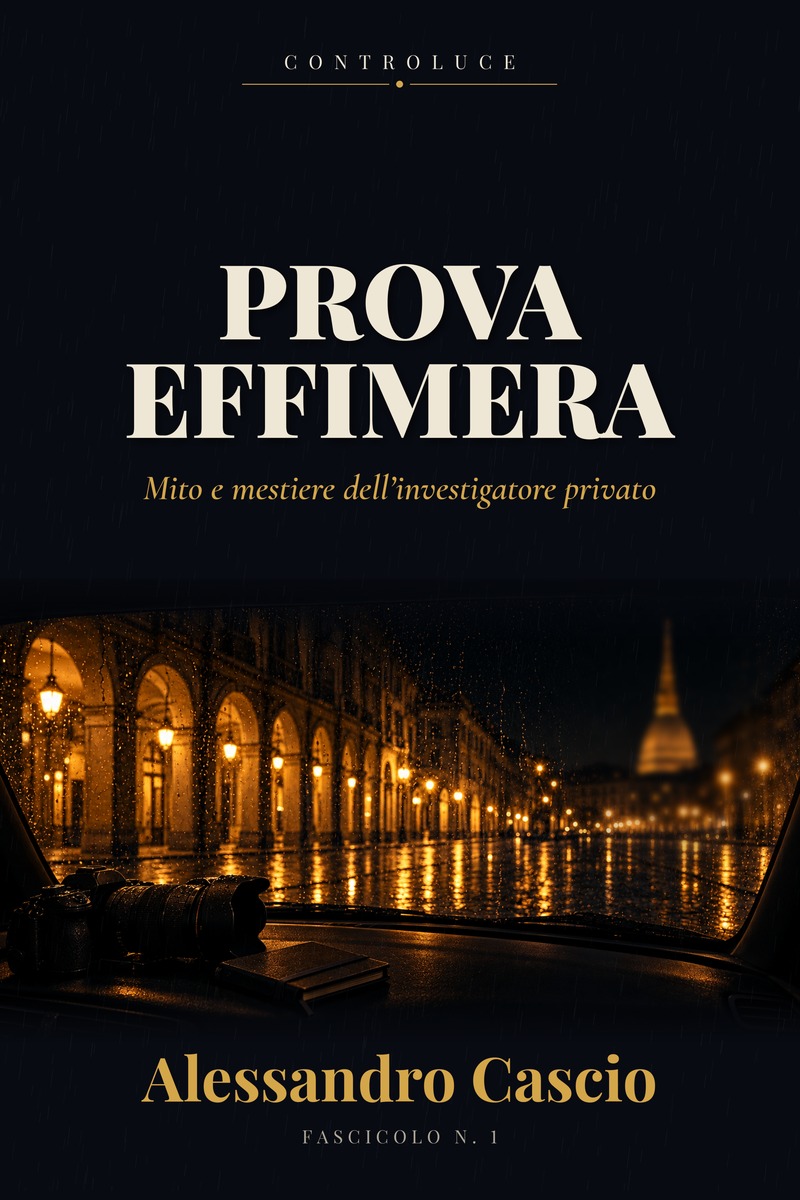 Copertina di Prova effimera. Mito e mestiere dell’investigatore privato, Alessandro Cascio, collana Controluce, Fascicolo N. 1